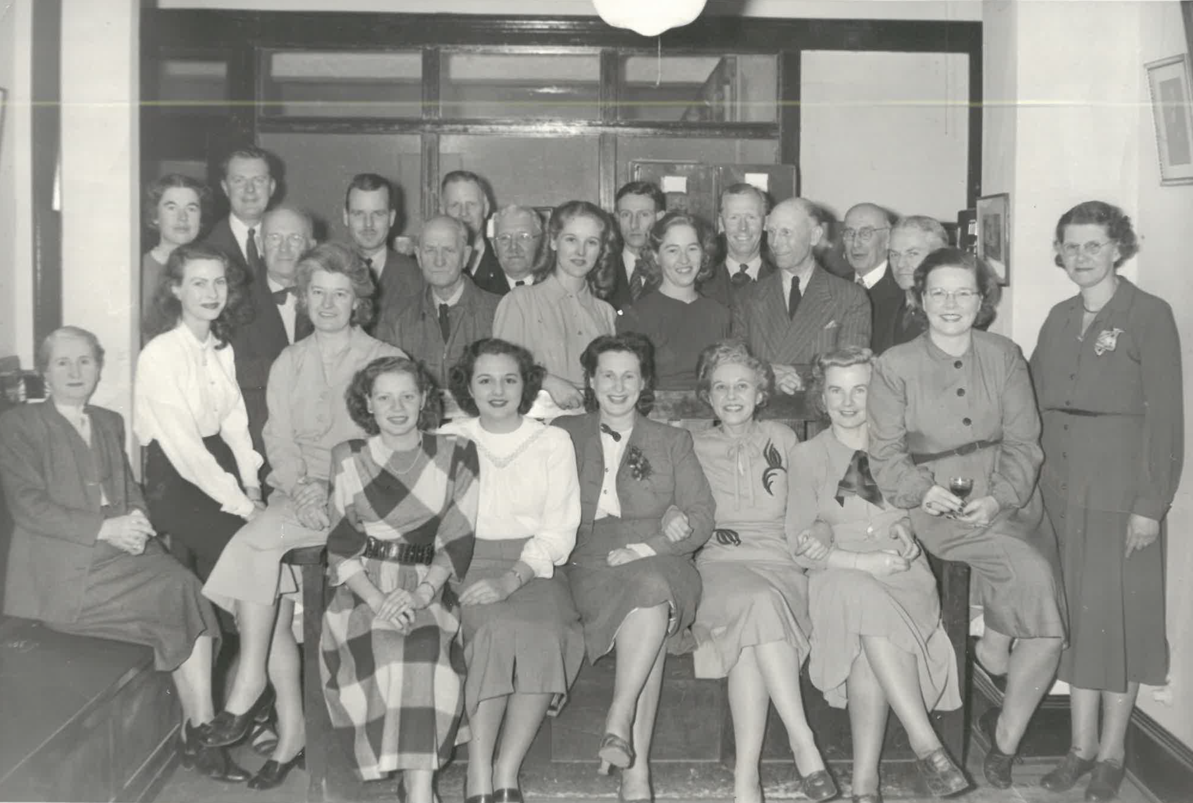 Crease Harman's 1948 holiday party at our former offices in the Law Courts Building in Bastion Square featuring our lawyers and their legal assistants